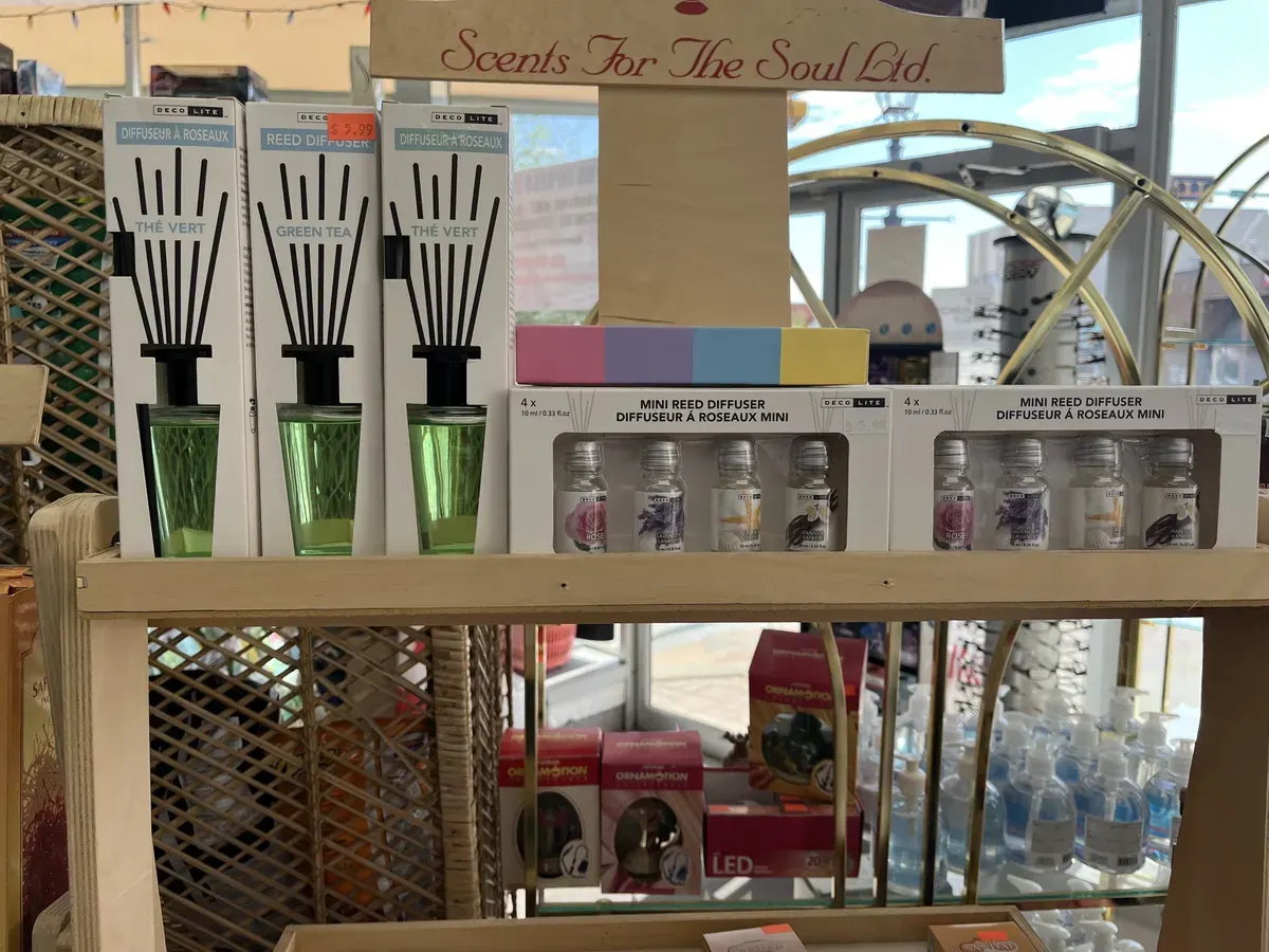 Reed diffusers and Scents for the Soul sign