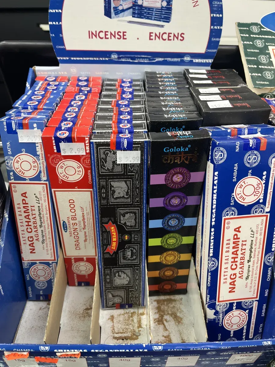 Satya incense display