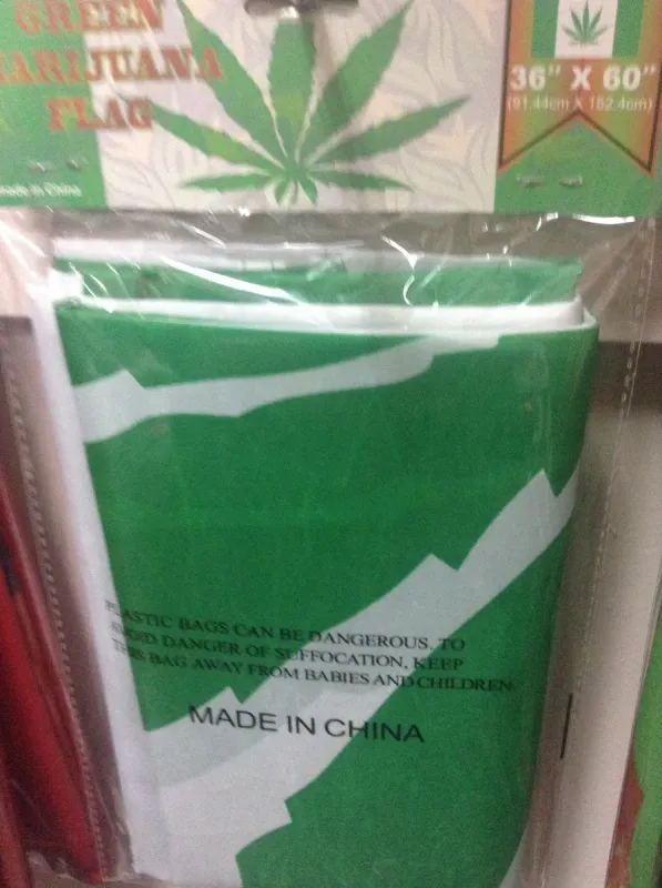 Leaf Flag - Green and White 36x60