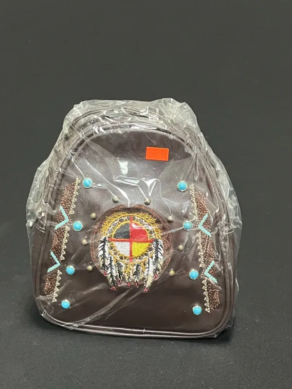 Western Backpack Purse - Medicine Wheel Emblem