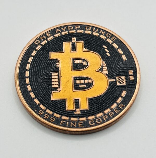 oz Pure .opper Bitcoin Round - Image 2